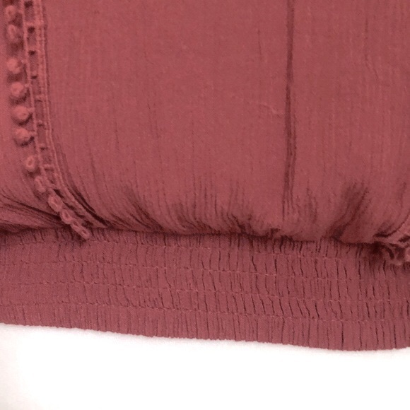 Express Rayon Bell Sleeve Scoop Neck Elastic Waist Blouse Crochet Detail Sz. Sm - Picture 6 of 15